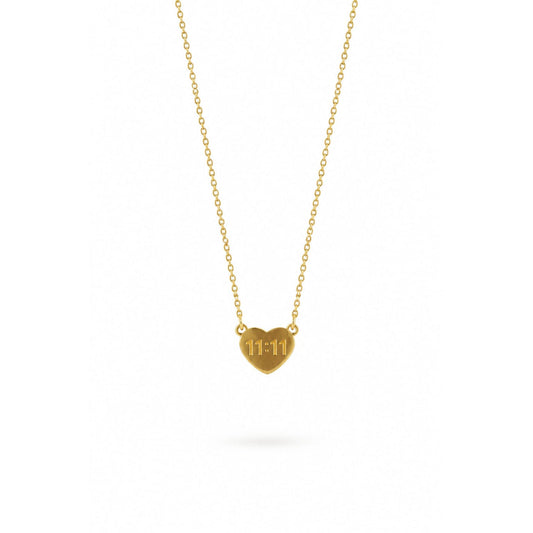 11:11 Heart Minimal Anti-Tarnish Pendant