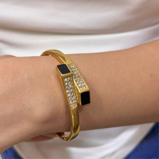 Noir Luxe Crystal Kada Bracelet