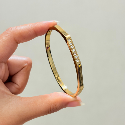 Elara Crystal Edge Bangle