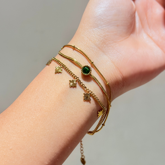 Emerald Star Layered Bracelet