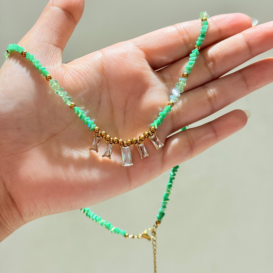 Emerald Crystal Anti-Tarnish Necklace