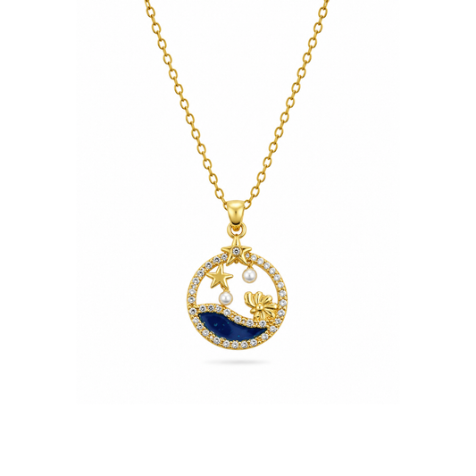 Celestia Pearl Star Pendant Necklace