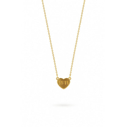 11:11 Heart Minimal Anti-Tarnish Pendant
