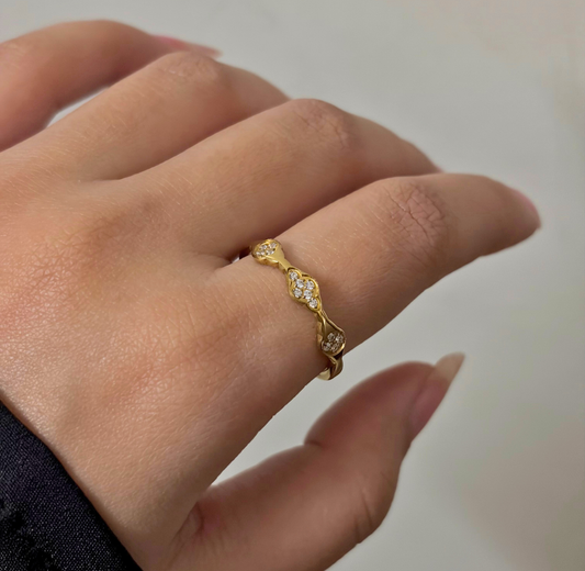 Elara Crystal Wave Ring
