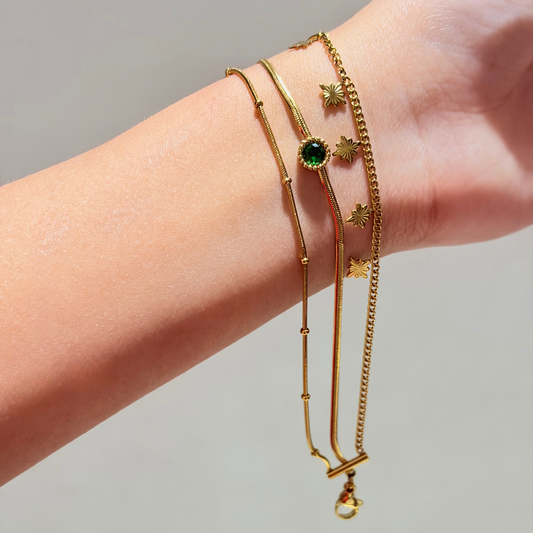 Emerald Star Layered Bracelet