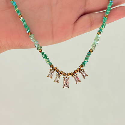 Emerald Crystal Anti-Tarnish Necklace