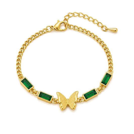 Emerald Flutter Charm Bracelet
